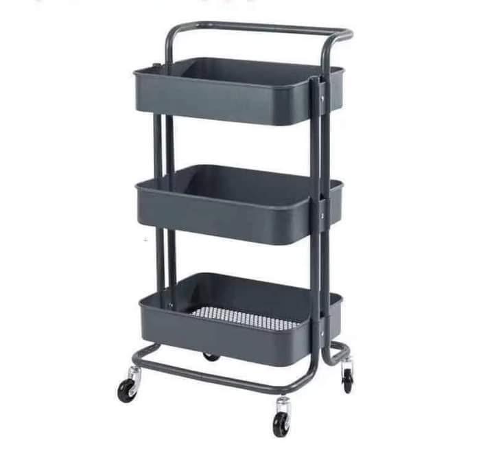 Trolley Cart (Category: Food Organization & Storage) located in Quezon City. Submitted by kutiekath (Listing ID 1062399616, Image 3). Description: 3 layer trolley Cart Pink White Black Green Available color..