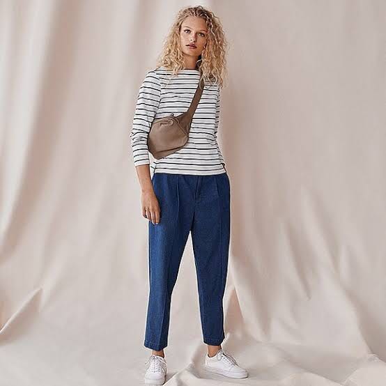 Uniqlo boat neck top, Fesyen Wanita 