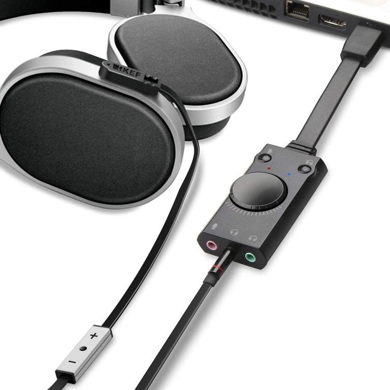 USB Sound Card, TechRise USB External Stereo Sound Adapter Splitter Converter with Volume