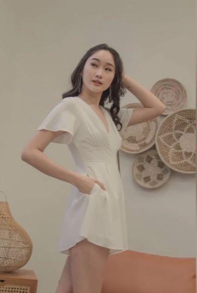 YHF Heartthrob romper in white, Women's Fashion, Dresses & Sets, Rompers on Carousell
