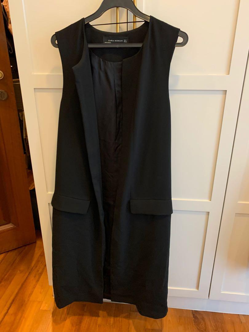 Zara long black vest Clearance