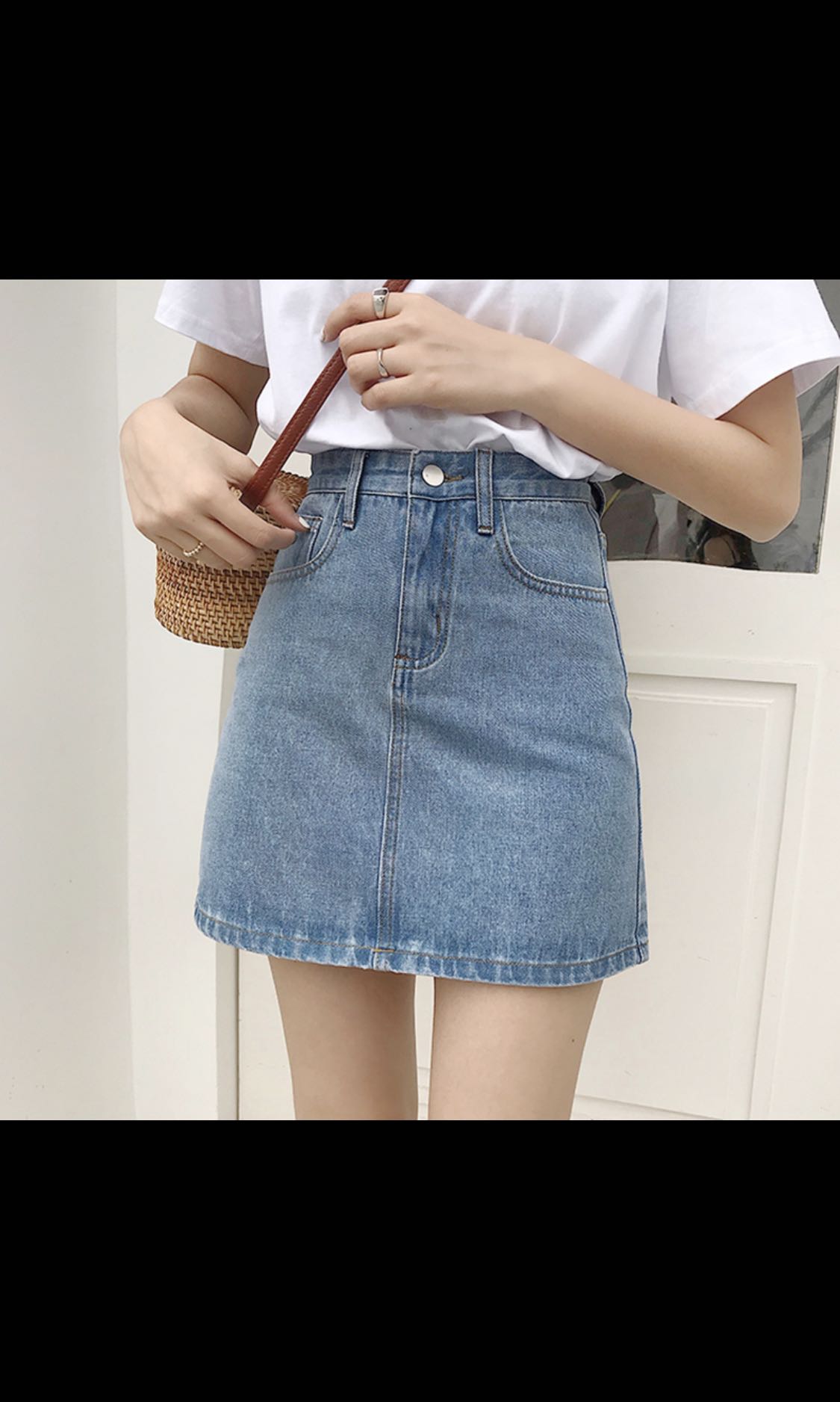 jean skirt light wash