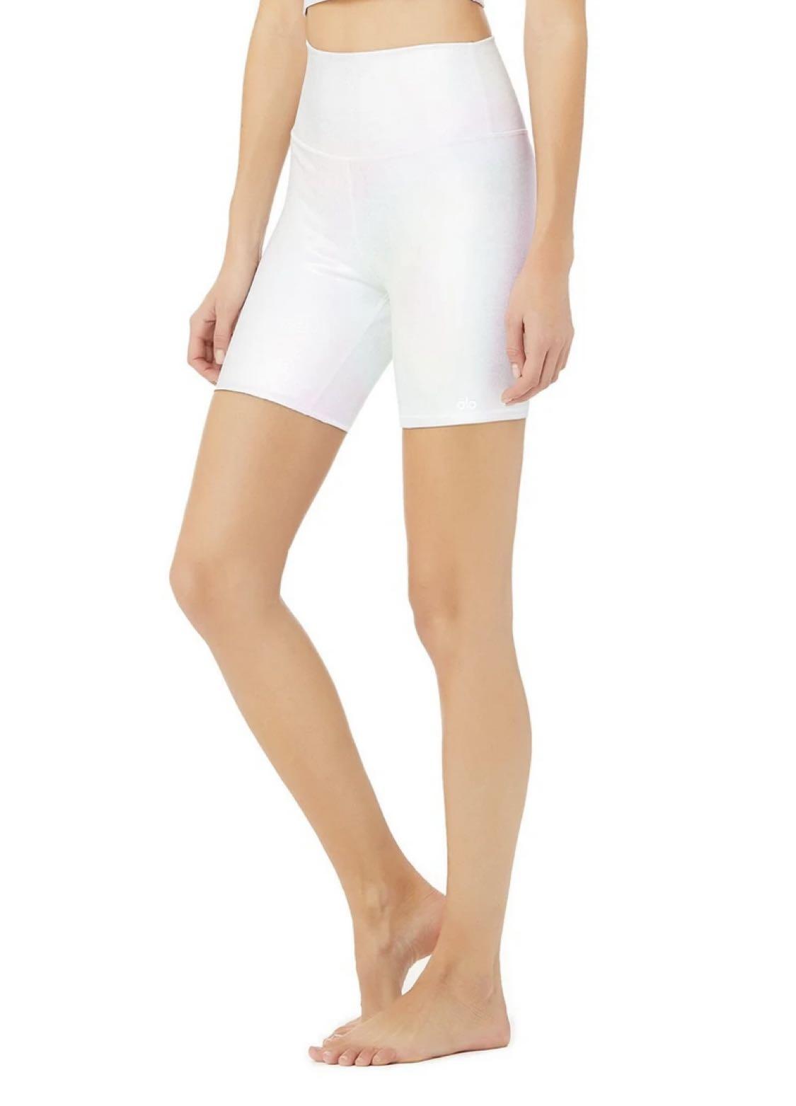 white alo biker shorts