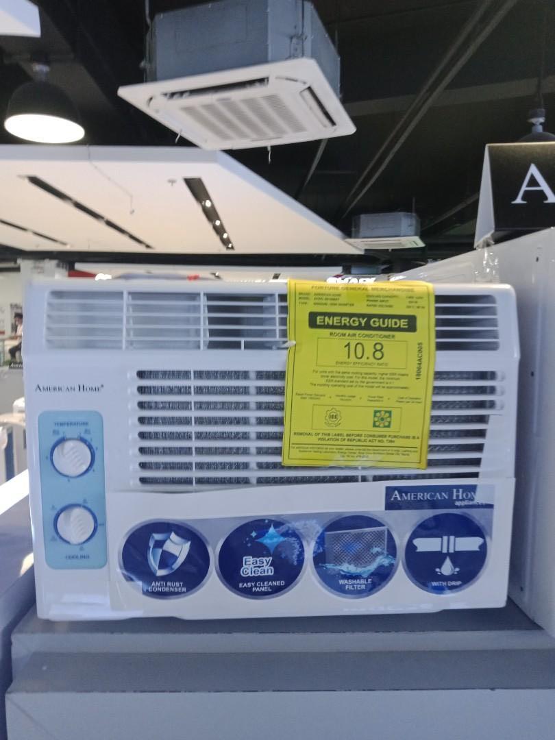 American Home .5hp Manual Window Type Aircon (Category: Air Conditioning and Heating) located in Quezon City. Submitted by maryann5721 (Listing ID 1062776621, Image 2). Description: AHAC-55MNT-6,800 0.5 HP Window Type Non-Inverter Air Conditioner Mechanical Control Perma-coat Anti-rust Condenser Easy Cleaned Panel Silver Ion Filter Blue Fin Evaporator 530W Aircon Type Window Type Brand new and sealed with warranty and receipt 7 days outright repl