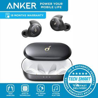 Anker Soundcore Spirit Dot 2 True Wireless Earbuds, Deep Bass, IPX7 Waterproof, Sweatproof, 16H Playtime, Fast Charge, Comfortable AirWings, Bluetooth 5, Mini Sports Earphones, Workout, Gym, Jogging