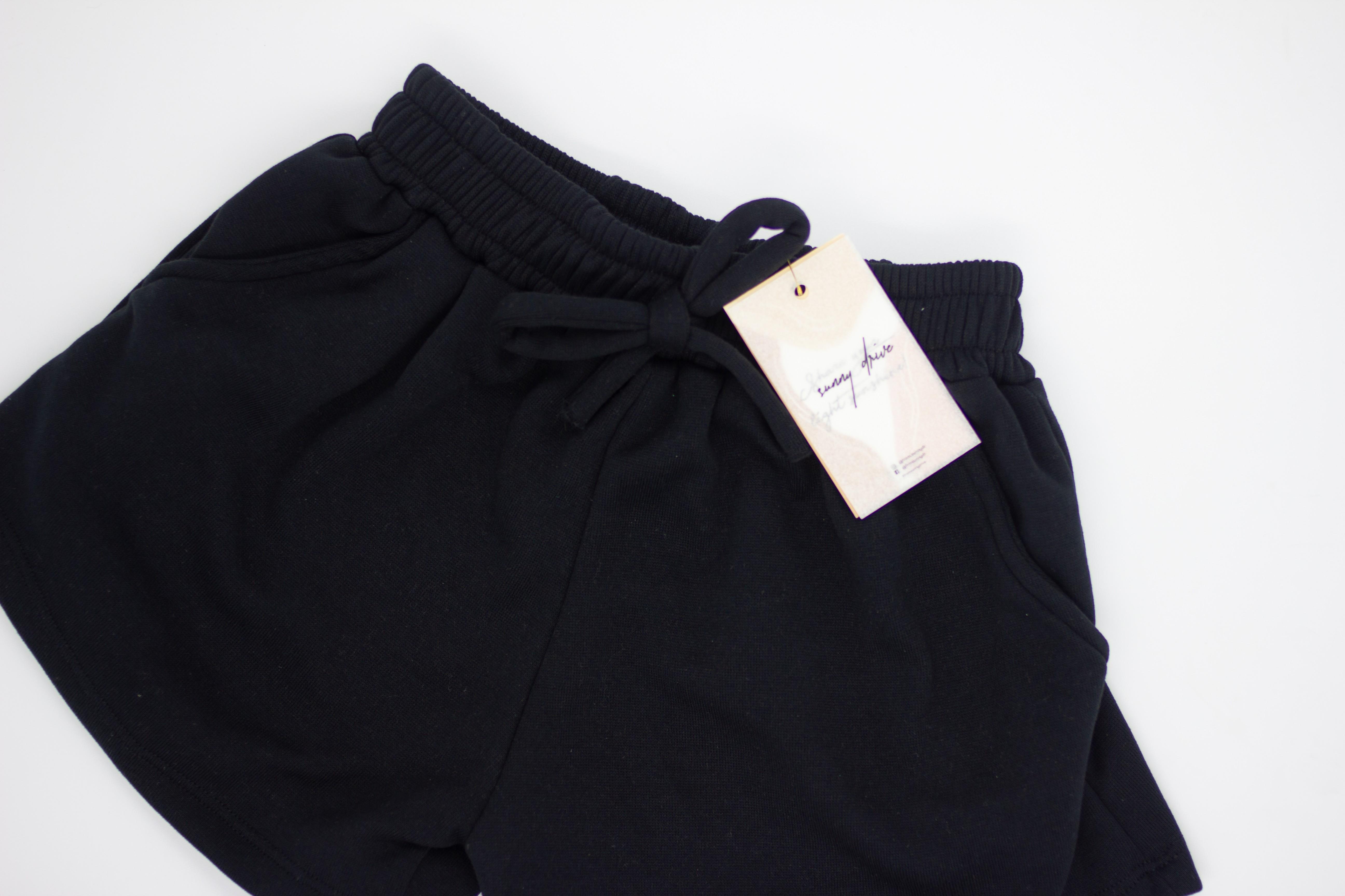 Black jogger shorts (Category: Shorts) located in Manila. Submitted by bkcee (Listing ID 1062621781, Image 2). Description: - actual photos - new and unused - garterized with pockets - free size (fits XS-M petite) - soft and comfy.