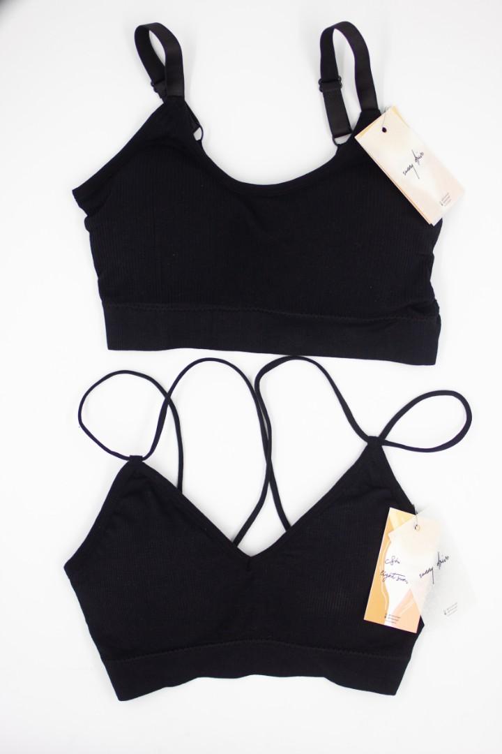 Sports bra/Bralette (black) (Category: Sleeveless) located in Manila. Submitted by bkcee (Listing ID 1062619713, Image 3). Description: - actual photos - New and unused with tag - php75 (round neck) - php99 (v neck) - round neck - fits XS-L - soft and comfy.