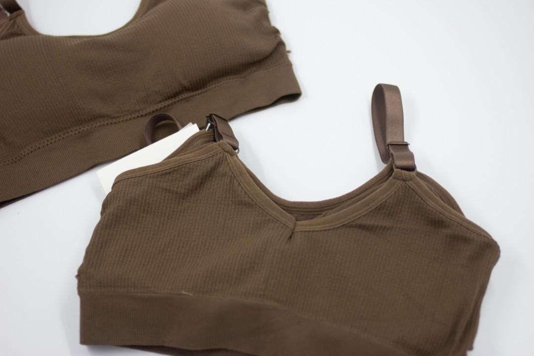 Sports bra/Bralette (coffee/brown) (Category: Sleeveless) located in Manila. Submitted by bkcee (Listing ID 1062616640, Image 3). Description: - actual photos - New and unused with tag - Php 75 each - round neck - fits XS-L - soft and comfy.
