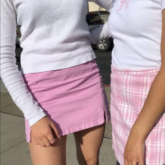 Brandy Melville Bubblegum Pink Cara Denim Skirt