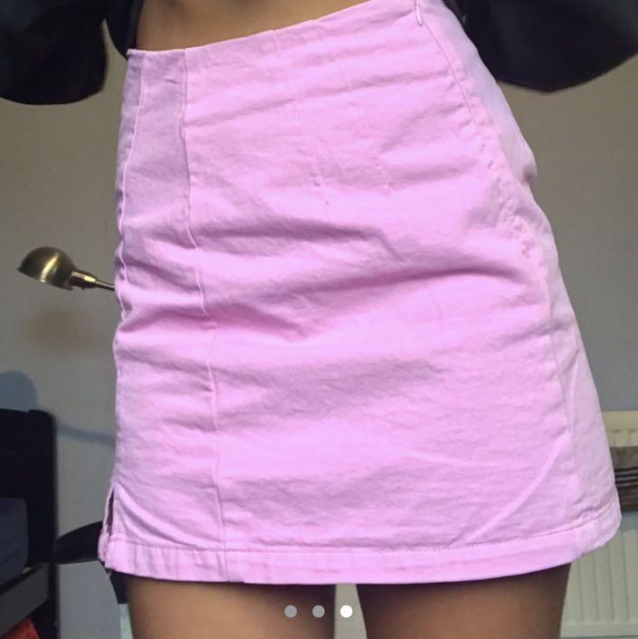 Brandy Melville Bubblegum Pink Cara Denim Skirt