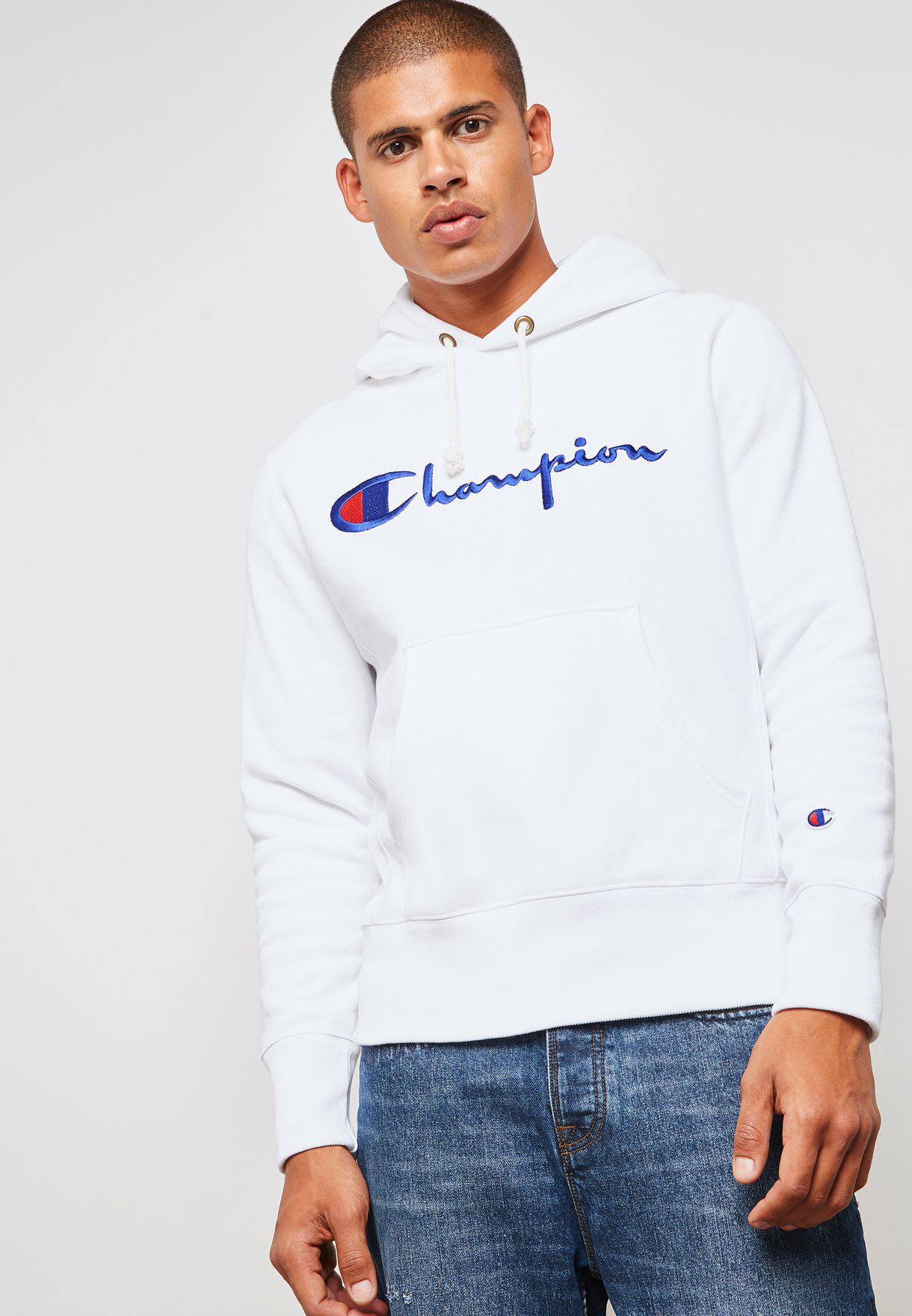 Chalk white champion outlet hoodie