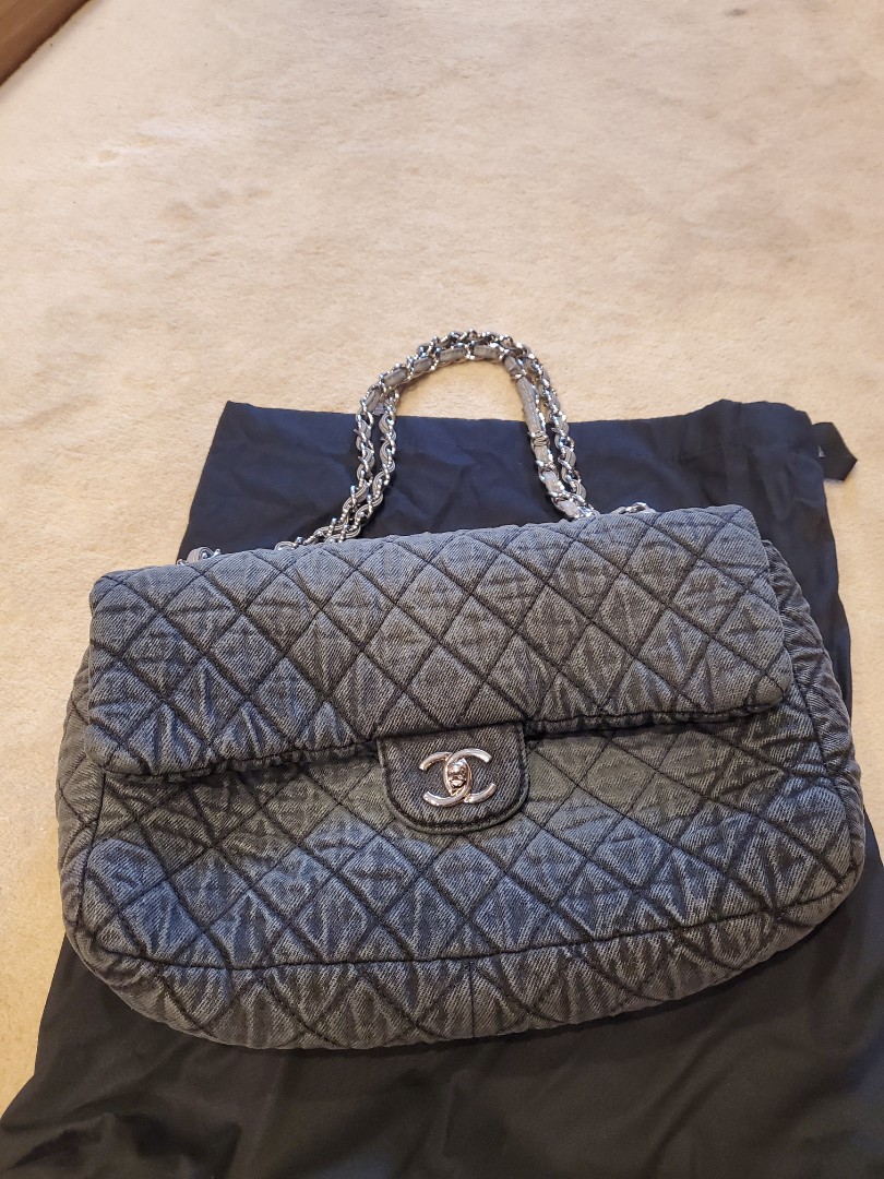 Chanel black best sale denim flap bag