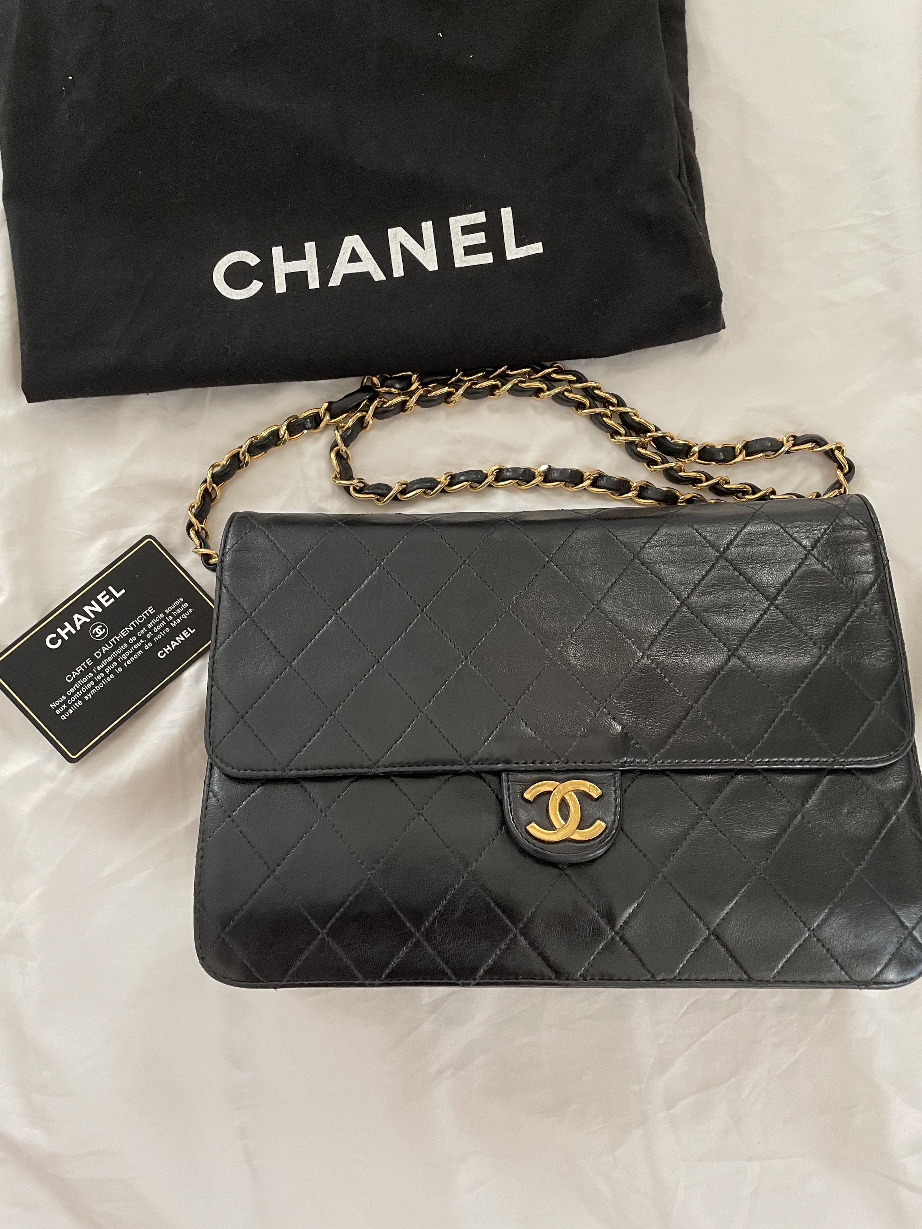 Chanel Black Lambskin Large Classic Single Flap Bag  Labellov  Buy and  Sell Authentic Luxury