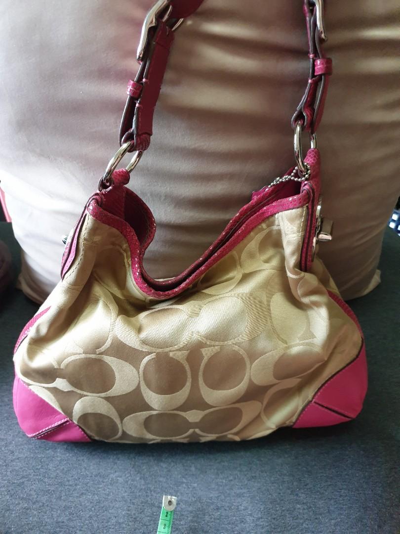 coach pink hobo handbag