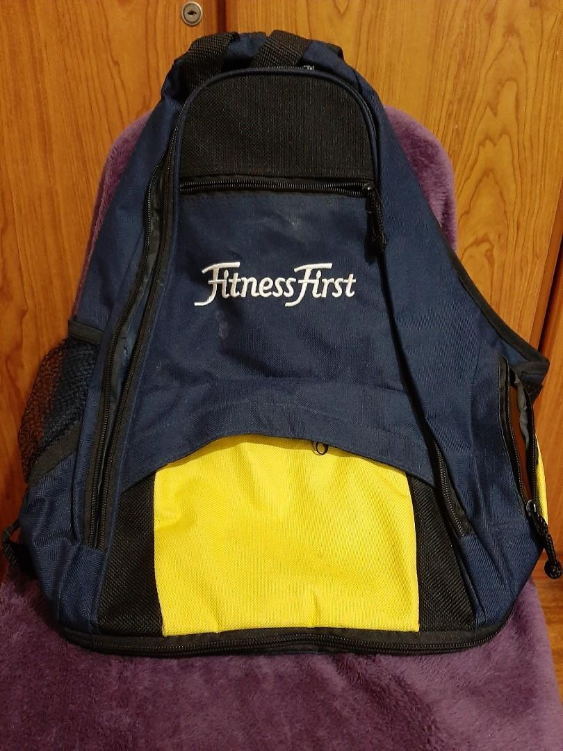 Fitness First backpack (Category: Everything Else Others) located in Manila. Submitted by jamyla (Listing ID 1062744801, Image 1). Description: 2 bags available buy 2 for 300 pesos some of the proceeds will be donated to strays worth saving organization.