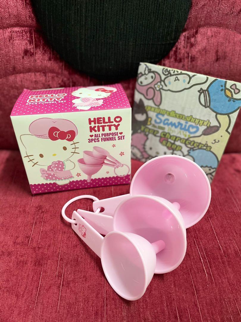 Hello Kitty All Purpose 3pcs Funnel Set (Category: Other Kitchen Appliances) located in Paranaque City. Submitted by quaintrelleen (Listing ID 1062745683, Image 2). Description: Hello Kitty All Purpose 3pcs Funnel Set 2oz 4oz 8oz 💚Perfect for pouring liquids and dry ingredients without spilling, filling herb bottles, topping up the dishwasher salt. etc 💚Hello Kitty cooks.
