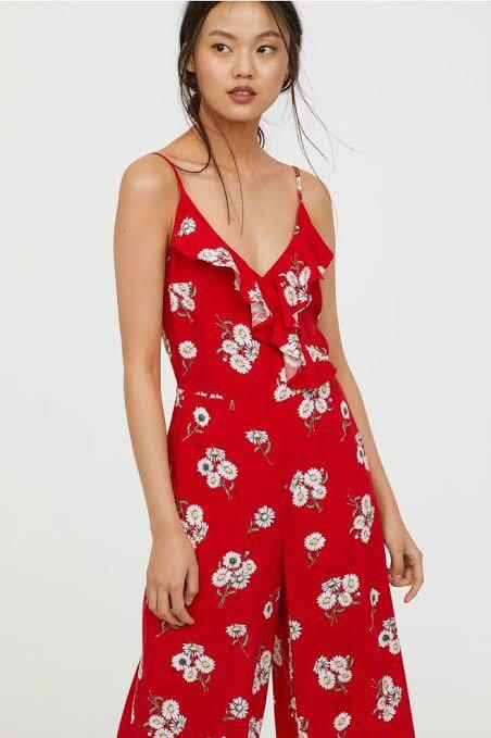H and m floral jumpsuit top
