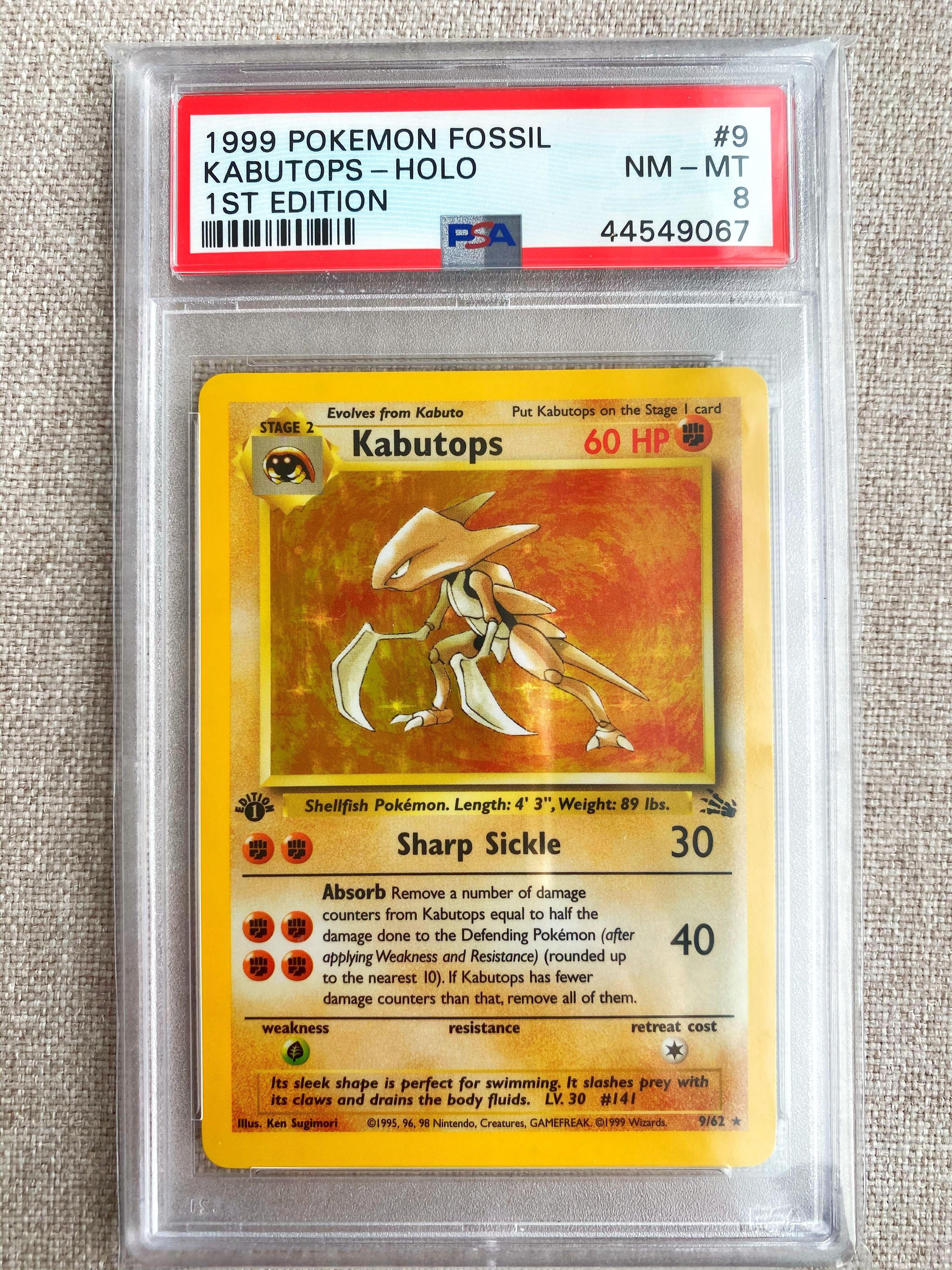 Kabutops Fossil 1st Edition PSA 8, Hobbies & Toys, Toys & Games on Carousell