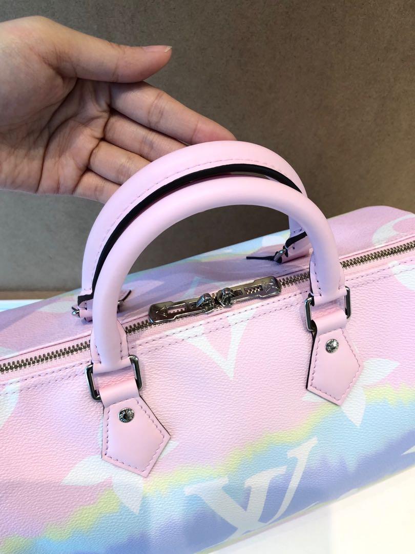 Louis Vuitton, Bags, Louis Vuitton Escale Speedy 3 Giant Flower Monogram  Pastel Pink Bag