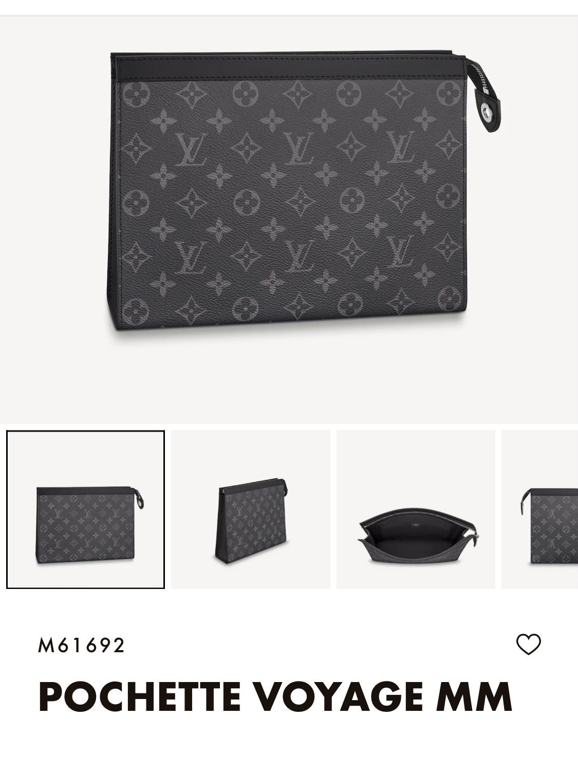 LV Louis Vuitton Pochette Voyage MM / Clutch Bag Men, Luxury, Bags &  Wallets on Carousell