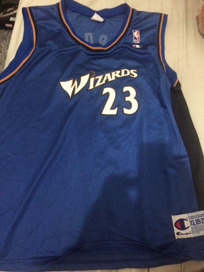 blue and white jordan jersey
