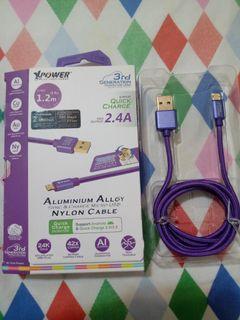 Micro USB sync and fast charing cable, double-sided reversible