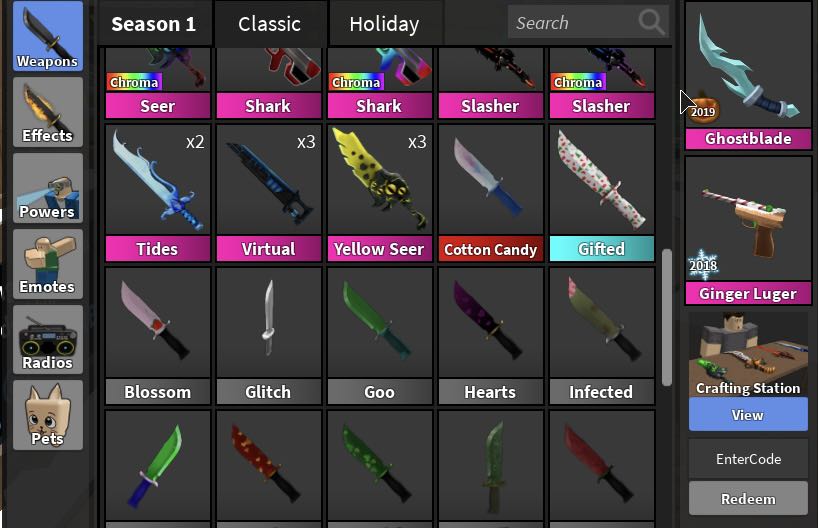 All Sets and Knifes | MM2 | Murder Mystery 2 | Roblox