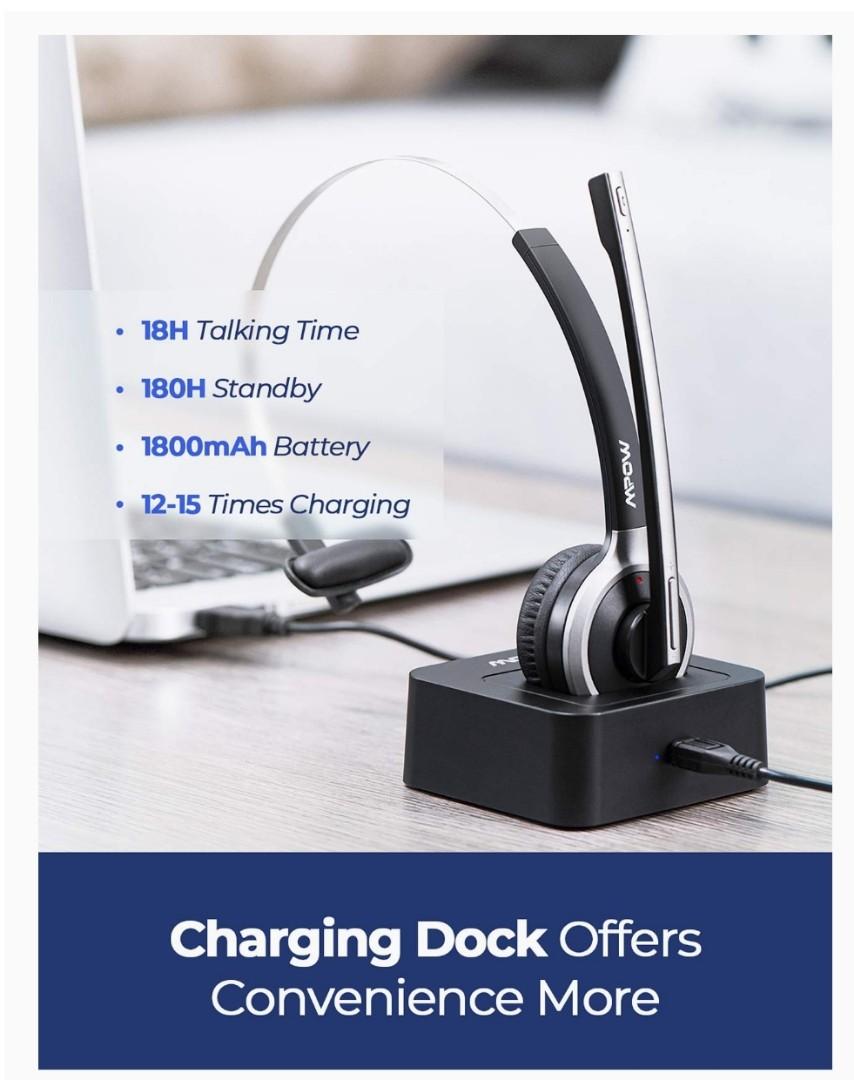 Mpow bluetooth headset clearance with charging station