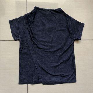 Mum breastfeeding top in soft dark denim