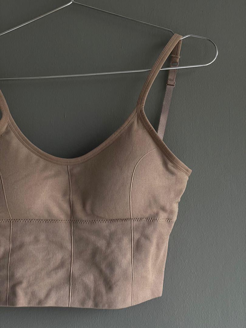 brown bralette crop top