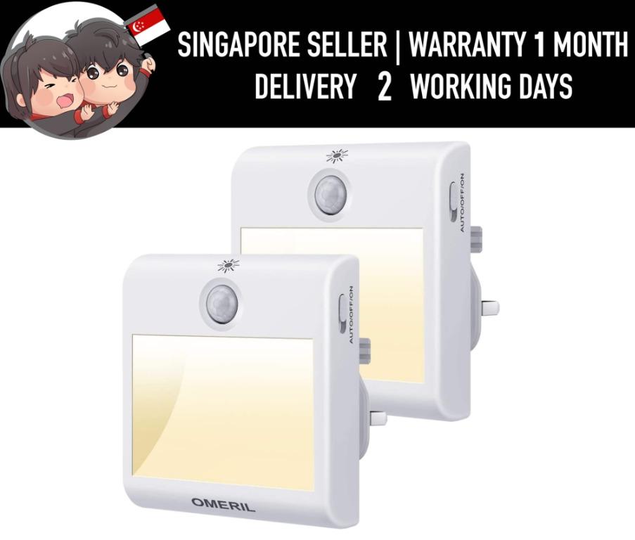 OMERIL 2 Pack Motion Sensor Plug In Night Lights 