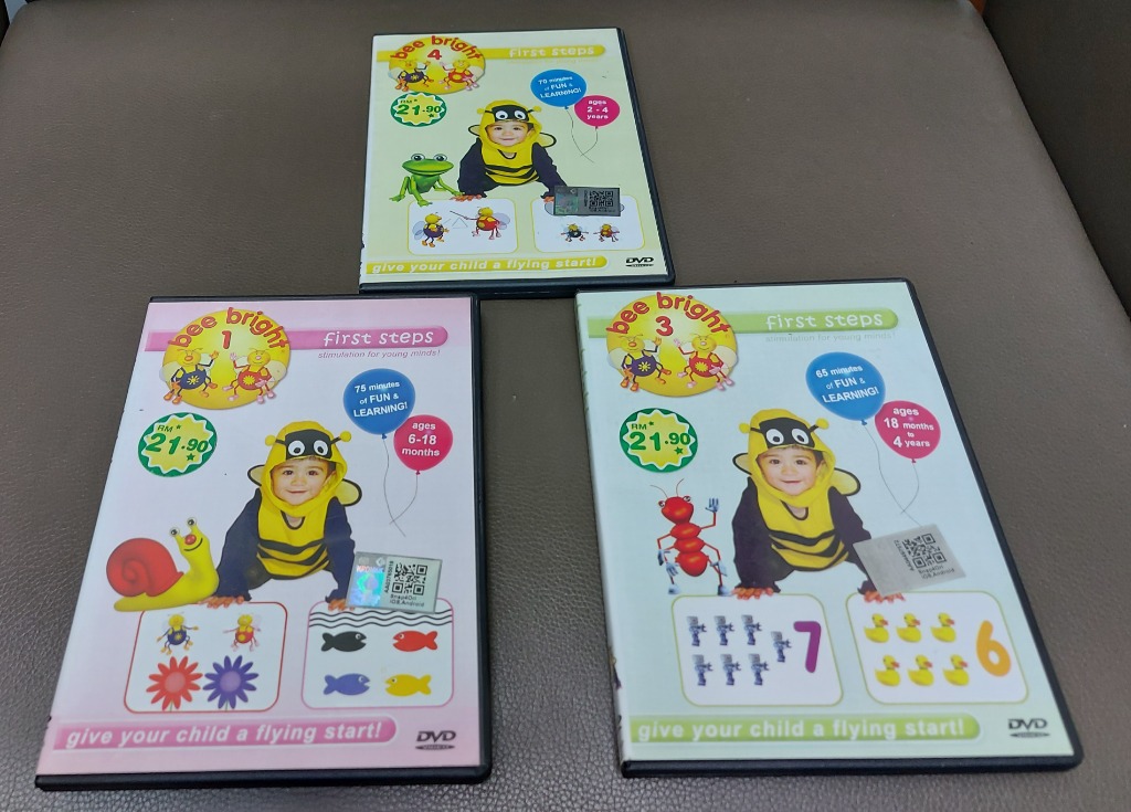 Original Bee Bright First Steps x 3 DVDs, Babies & Kids, Infant ...