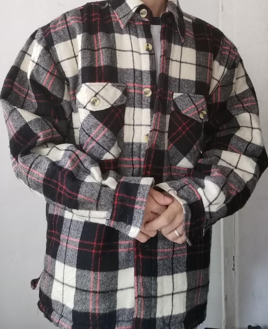Oversized Plaid Sherpa Trucker Jacket 