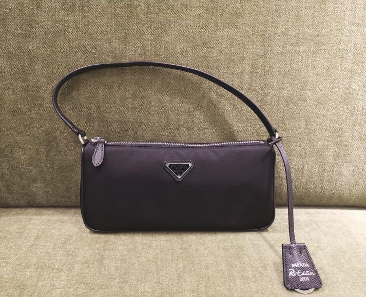 Prada Re-Edition 2005 Nylon & Saffiano Leather Mini-Bag (BLACK COLOUR)