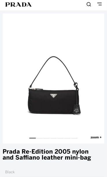 Prada Re-Edition 2005 Nylon & Saffiano Leather Mini-Bag (BLACK COLOUR)