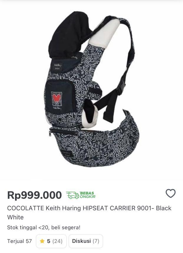 Preloved Cocolatte x Keith Haring Hipseat Black Gendongan Bayi