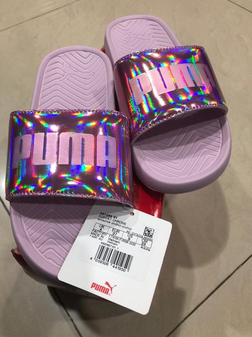 Puma popcat chrome slides hot sale
