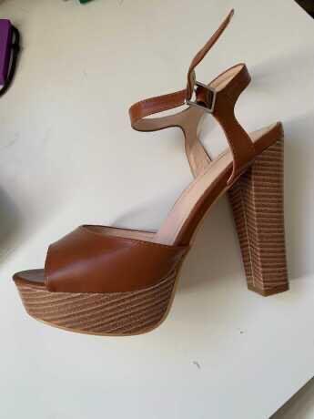 brown chunky platform heels