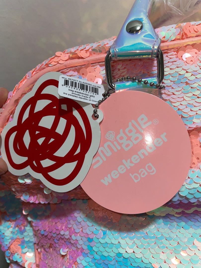 Smiggle Glitz Weekender Bag in Coral