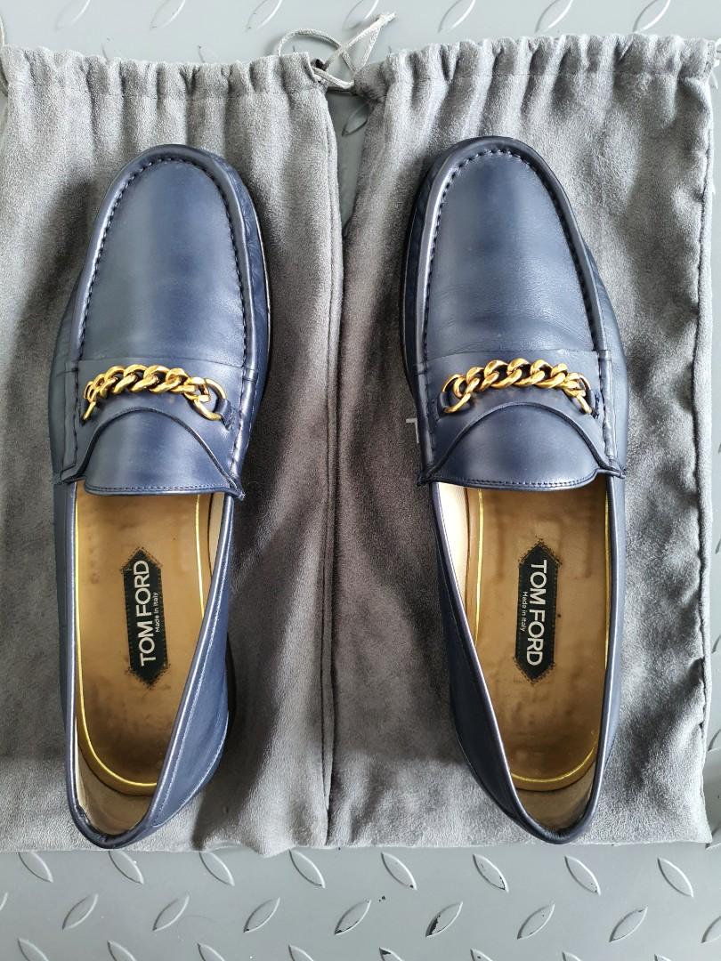 Tom ford leather hotsell york chain loafer
