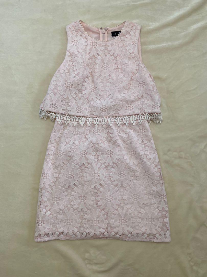 Topshop pink lace dress Women s Fashion Dresses Sets Dresses on Carousell
