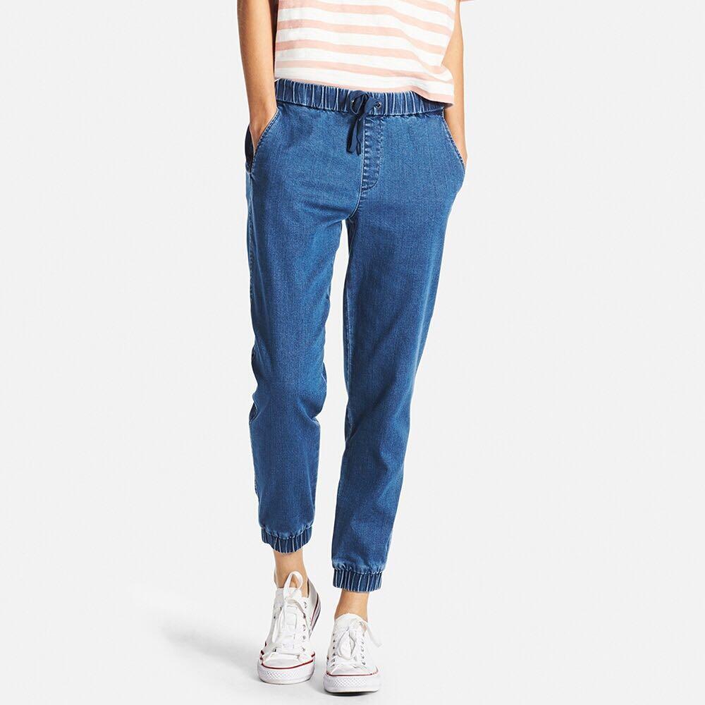 Uniqlo 2025 denim joggers