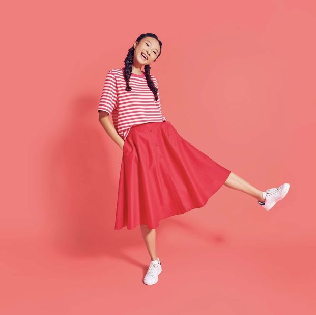 front button circular skirt