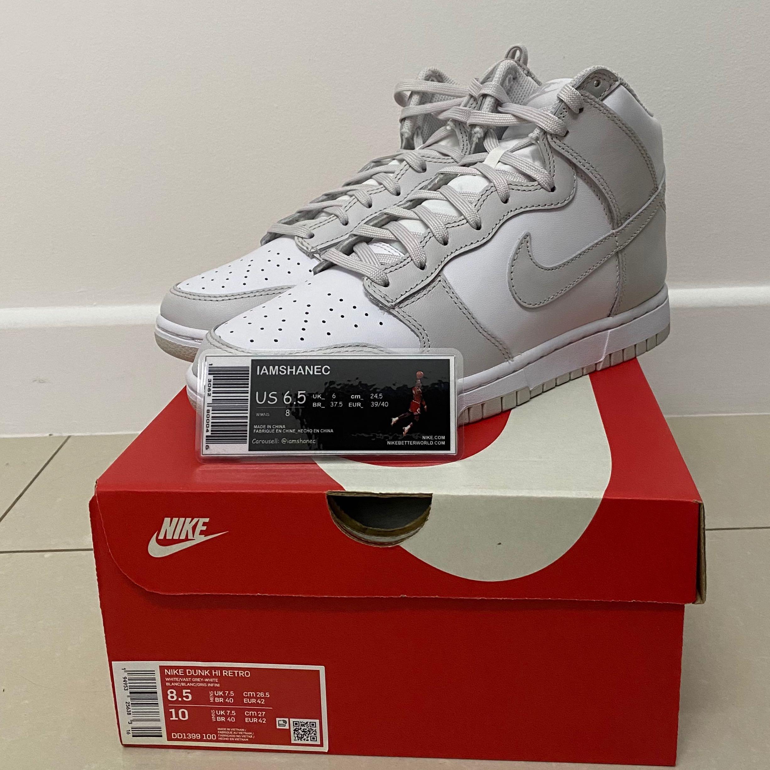 nike us 8.5 to cm