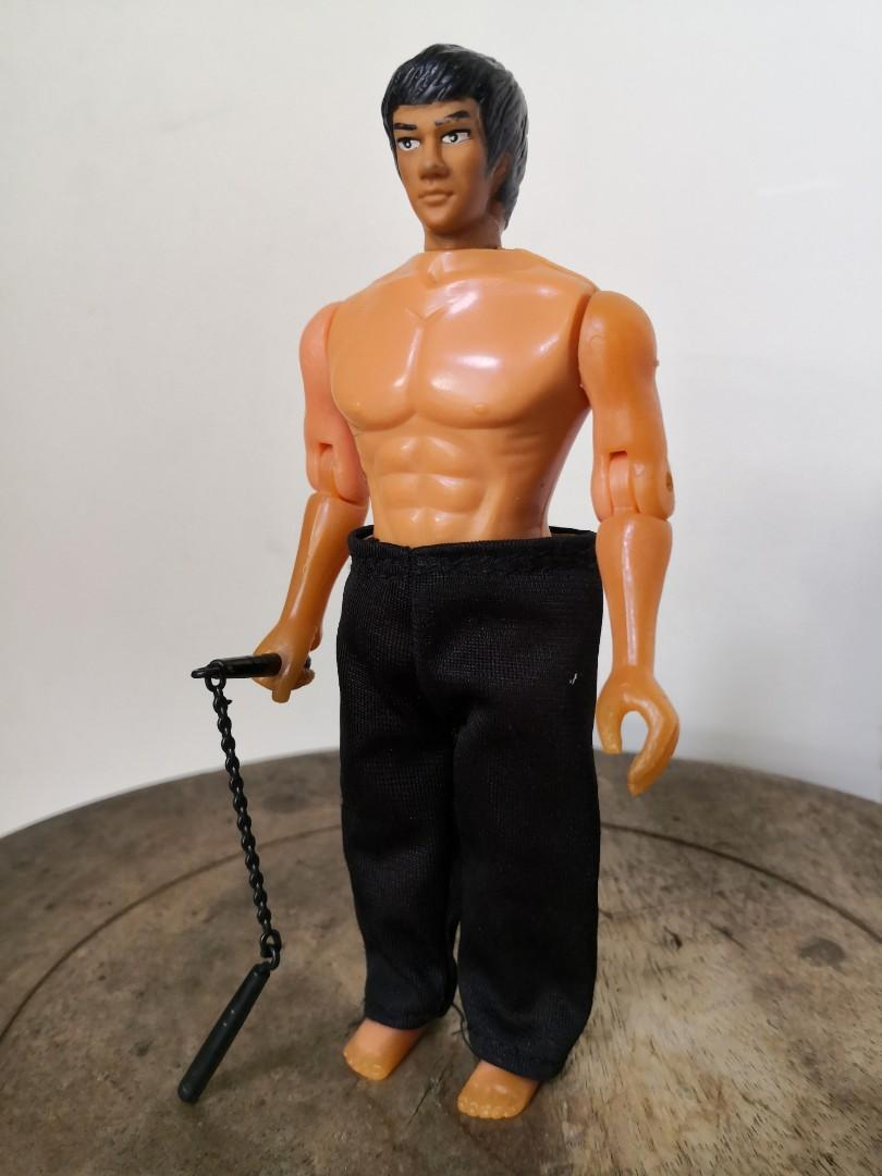Vintage 1980s Bruce Lee with Nunchuks by Largo Toys Ltd 16 cm Nunchaku