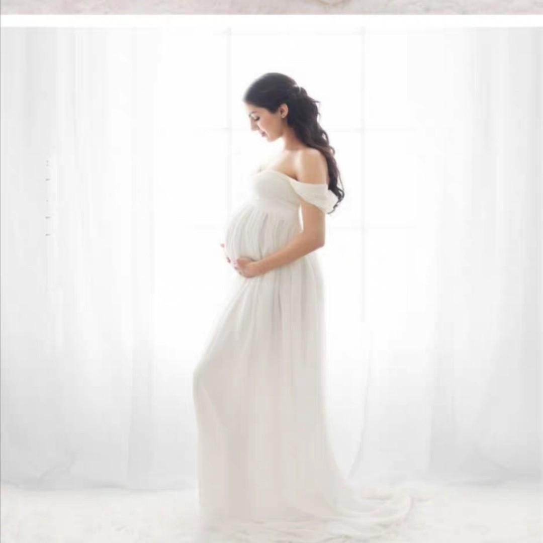 White maternity Dress Flowy XL size