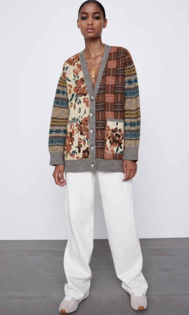 Zara jacquard cardigan outlet