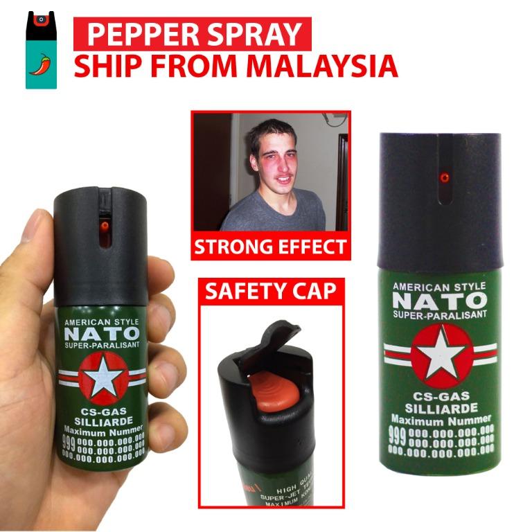 40ML NATO Military Self Defense Protective Pepper Spray for Safety  Penyembur Lada 防狼防身胡椒喷雾, Women's Fashion, Activewear on Carousell