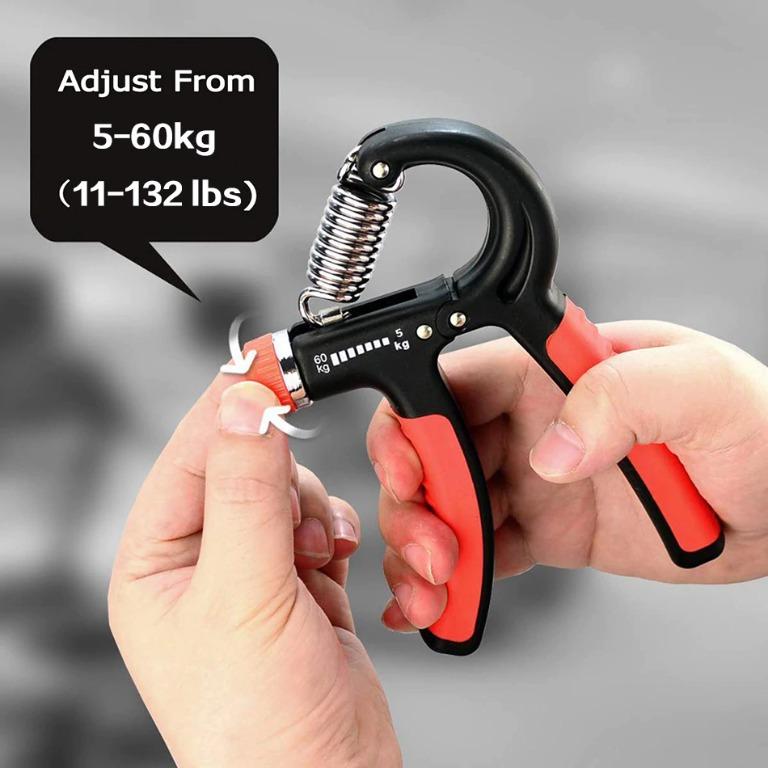 5 60Kg Gym Fitness Hand Grip Adjustable Finger Heavy Exerciser Strength for Muscle Recovery Hand Gripper Trainer Sports Equipment Exercise Fitness Toning Stretching Accessories on Carousell