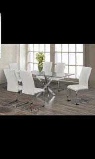 7 Piece Dining Set- Black, White or Grey